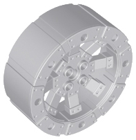 LEGO® los onderdeel Wiel Licht Blauwachtig Grijs 55817