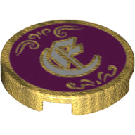LEGO® onderdeel Tegel Rond met Motief Parel Goud 14769pb204