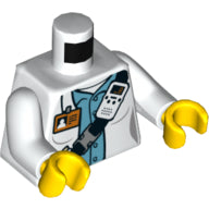 Plaatje in Gallery viewer laden, LEGO® los onderdeel Lijf met Motief Wit 973pb2921c01