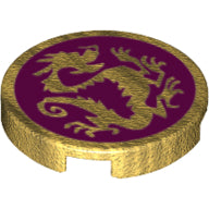 LEGO® onderdeel Tegel Rond met Motief Parel Goud 14769pb203