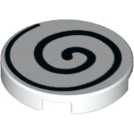 LEGO® los onderdeel Tegel Rond met Motief Wit 14769pb209