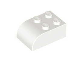 LEGO® los onderdeel Dakpan Gebogen in kleur Wit 6215