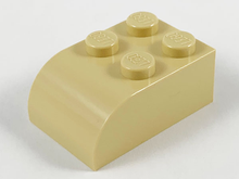 Plaatje in Gallery viewer laden, LEGO® los onderdeel Dakpan Gebogen in kleur Geelbruin 6215