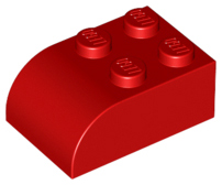 LEGO® los onderdeel Dakpan Gebogen in kleur Rood 6215