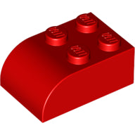 Plaatje in Gallery viewer laden, LEGO® los onderdeel Dakpan Gebogen in kleur Rood 6215