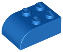 LEGO® los onderdeel Dakpan Gebogen in kleur Blauw 6215
