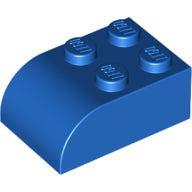 Plaatje in Gallery viewer laden, LEGO® los onderdeel Dakpan Gebogen in kleur Blauw 6215