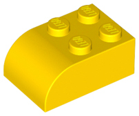 LEGO® los onderdeel Dakpan Gebogen in kleur Geel 6215