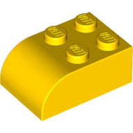 Plaatje in Gallery viewer laden, LEGO® los onderdeel Dakpan Gebogen in kleur Geel 6215
