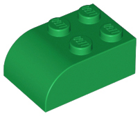 LEGO® los onderdeel Dakpan Gebogen in kleur Groen 6215