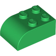 Plaatje in Gallery viewer laden, LEGO® los onderdeel Dakpan Gebogen in kleur Groen 6215