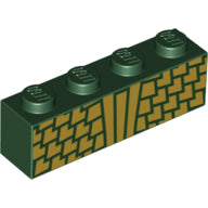 Plaatje in Gallery viewer laden, LEGO® los onderdeel Steen met Motief Donkergroen 3010pb221