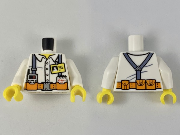 LEGO® los onderdeel Lijf met Motief Wit 973pb2990c01
