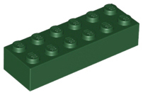 Plaatje in Gallery viewer laden, LEGO® los onderdeel Steen in kleur Donkergroen 2456