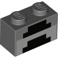 Plaatje in Gallery viewer laden, LEGO® Steen met Motief Donker Blauwachtig Grijs 3004pb161