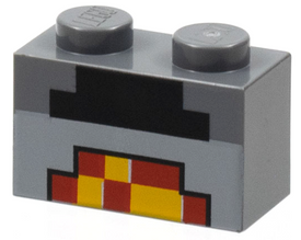 LEGO® Steen met Motief Donker Blauwachtig Grijs 3004pb162