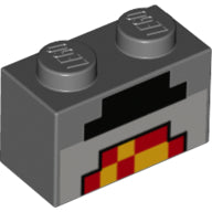 LEGO® Steen met Motief Donker Blauwachtig Grijs 3004pb162