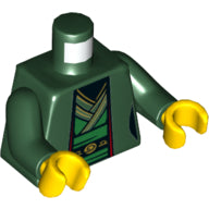 Plaatje in Gallery viewer laden, LEGO® los onderdeel Lijf met Motief Donkergroen 973pb3024c01
