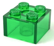 Plaatje in Gallery viewer laden, LEGO® los onderdeel Steen in kleur Doorzichtig Groen 3003