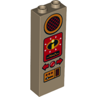 LEGO® onderdeel Steen met Motief Donker Geelbruin 2454pb129
