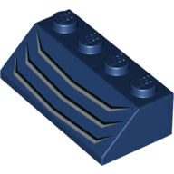 LEGO® los onderdeel Dakpan met Motief Donkerblauw 3037pb049