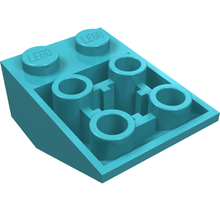 Plaatje in Gallery viewer laden, LEGO® los onderdeel Dakpan Omgekeerd Medium Azuurblauw 3747b