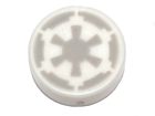 LEGO® los onderdeel Tegel Rond met Motief Wit 98138pb086