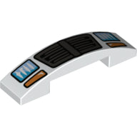 LEGO® los onderdeel Dakpan Gebogen met Motief Wit 93273pb085