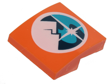 Plaatje in Gallery viewer laden, LEGO® onderdeel Dakpan Gebogen met Motief Oranje 15068pb140