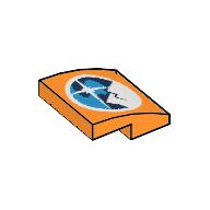 Plaatje in Gallery viewer laden, LEGO® onderdeel Dakpan Gebogen met Motief Oranje 15068pb140