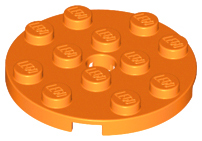 Plaatje in Gallery viewer laden, LEGO® los onderdeel Plaat Rond in kleur Oranje 60474