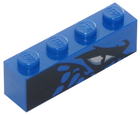 LEGO® los onderdeel Steen met Motief Blauw 3010pb241R