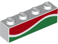 LEGO® los onderdeel Steen met Motief in kleur Wit 3010pb258