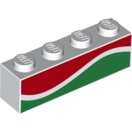 LEGO® los onderdeel Steen met Motief in kleur Wit 3010pb258