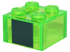 LEGO® Steen met Motief Doorschijnend Helder Groen 3003pb096