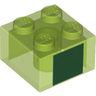 LEGO® Steen met Motief Doorschijnend Helder Groen 3003pb096