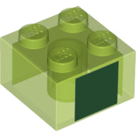 LEGO® Steen met Motief Doorschijnend Helder Groen 3003pb096