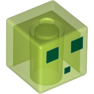LEGO® Hoofd Aangepast Doorschijnend Helder Groen 19729pb021
