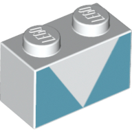 LEGO® los onderdeel Steen met Motief in kleur Wit 3004pb166