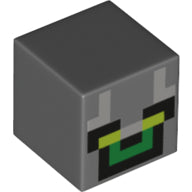 Plaatje in Gallery viewer laden, LEGO® Hoofd Aangepast Donker Blauwachtig Grijs 19729pb025