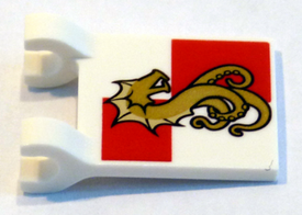 LEGO® los onderdeel Vlag met Motief in kleur Wit 2335pb175