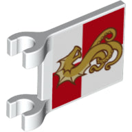 Plaatje in Gallery viewer laden, LEGO® los onderdeel Vlag met Motief in kleur Wit 2335pb175