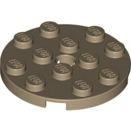 LEGO® los onderdeel Plaat Rond Donker Geelbruin 60474