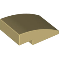 LEGO® los onderdeel Dakpan Gebogen in kleur Geelbruin 24309