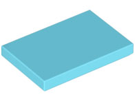 LEGO® los onderdeel Tegel Algemeen Medium Azuurblauw 26603