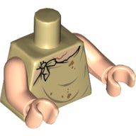 Plaatje in Gallery viewer laden, LEGO® los onderdeel Lijf met Motief Geelbruin 973pb3249c01
