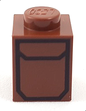 Plaatje in Gallery viewer laden, LEGO® onderdeel Steen met Motief Roodachtig Bruin 3005pb030