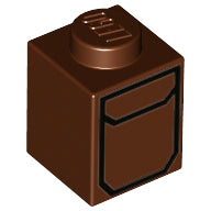 Plaatje in Gallery viewer laden, LEGO® onderdeel Steen met Motief Roodachtig Bruin 3005pb030