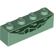 Plaatje in Gallery viewer laden, LEGO® los onderdeel Steen met Motief Zandgroen 3010pb230