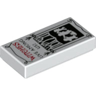 LEGO® los onderdeel Tegel met Motief in kleur Wit 3069pb0657
